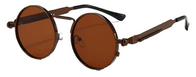 Retro Festival Sunglasses Round Steampunk Metal Vintage Rave Fashion Shades
