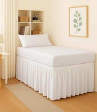 Dorm Bed Skirt Twin XL Size 32 Inch Drop College Dorm Room Bed Skirt, Tailore...