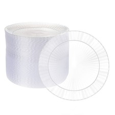 Ilyapa 100 Fancy Clear Plastic Plates, 6 Inch - Premuim Disposable Plastics