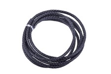 5mm Black Braided Leather Bolo Cord, 2 Yards Round Woven Leather String for B...