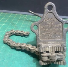 Vintage J.H. Williams Co. Vulcan No.21 Chain Pipe Vise 1/8”-2” Buffalo NY
