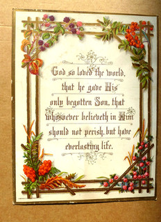 ORIGINAL VICTORIAN RELIGIOUS CARD LARGE VERSE C & T ATTRACTIVE