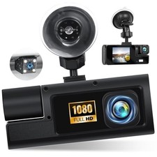 4K Dual Dash Cam Front  Rear with GPS, Night Vision, 128GB Storage Capacity