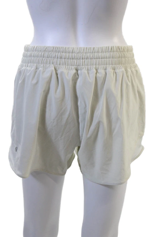 Pantalones Cortos Lululemon Mujer Activos Beige Mezcla Nailon Talla 8 Foto 3 de 4