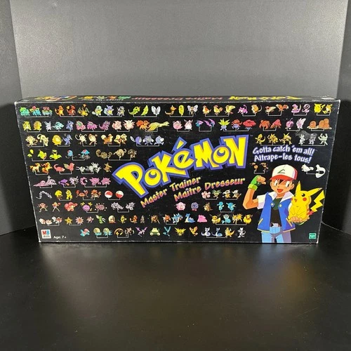 Vintage Pokemon MASTER TRAINER Board Game Hasbro 1999 Milton Bradley COMPLETE