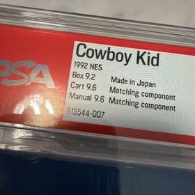 Cowboy Kid Grade Psa 9.4 NES Complete In Box CIB Nintendo Cart 9.8
