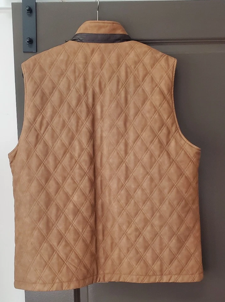 Johston & Murphy Upton Chaleco Reversible Diamante Acolchado Micro Gamuza Cremallera Talla XL Foto 3 de 4