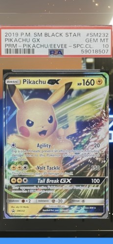 2019 Pokemon SM Black Star Pikachu Gx Psa 10