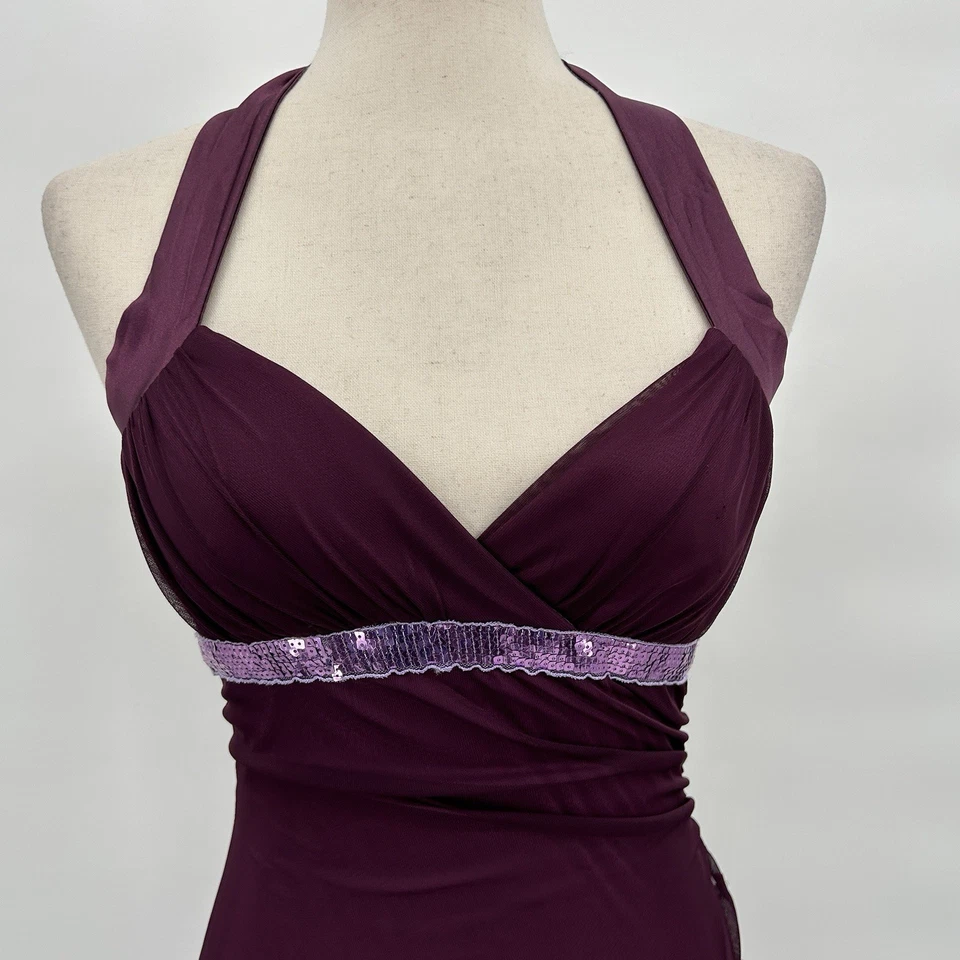 Vestido asimétrico vintage Y2K tabú halter caprichoso talla S púrpura hada oscura Foto 4 de 4