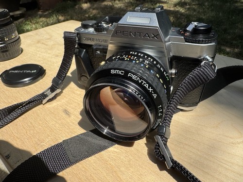 Pentax Super Program Film Camera w/50mm 1:1.4 Pentax-A SMC Lens and 1/2 case - 第 6/10 張圖片