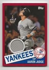 2020 Topps Series 1 AARON JUDGE 1985 Topps Relic RED 18/25 Yankees Jersey GU SSP