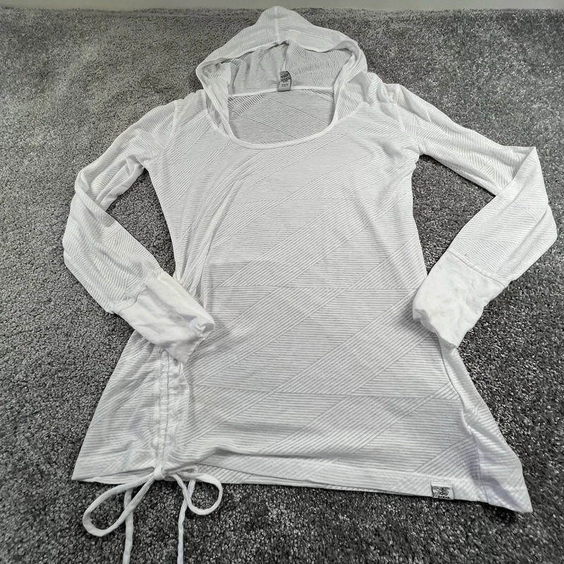 prana striped gather side long sleeve beach hoodie