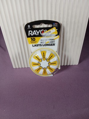 Rayovac 8 Pk. 10 Hearing Aid Batteries Size 10 Each New. A1