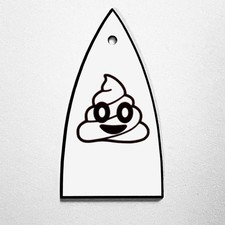 GUITAR TRUSS ROD COVER - Engraved Etched - Fits ESP LTD - POOP POO EMOJI - WHITE