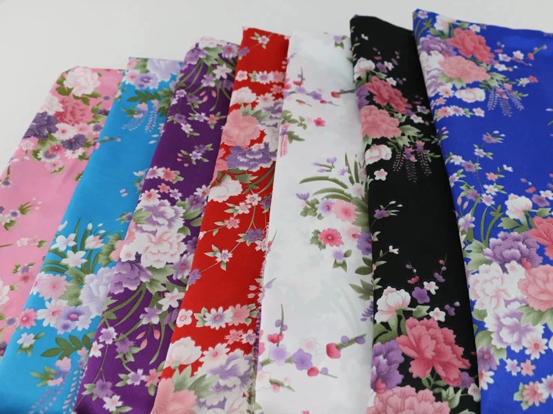 Tecido de cetim vintage 58"" de largura sedoso Charmeuse material para lenços quimono artesanato - Imagem 2 de 4