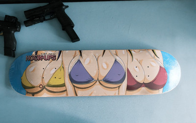 NEW HOOK-UPS SKATEBOARDS RARE AUTHENTIC 8.25'' X 31.75'' 3 GIRLS