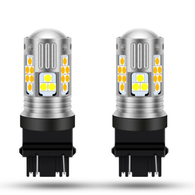 GLOFE 3157 Switchback LED Bulbs – White/Amber Dual Color DRL & Turn Signal (Pair)
