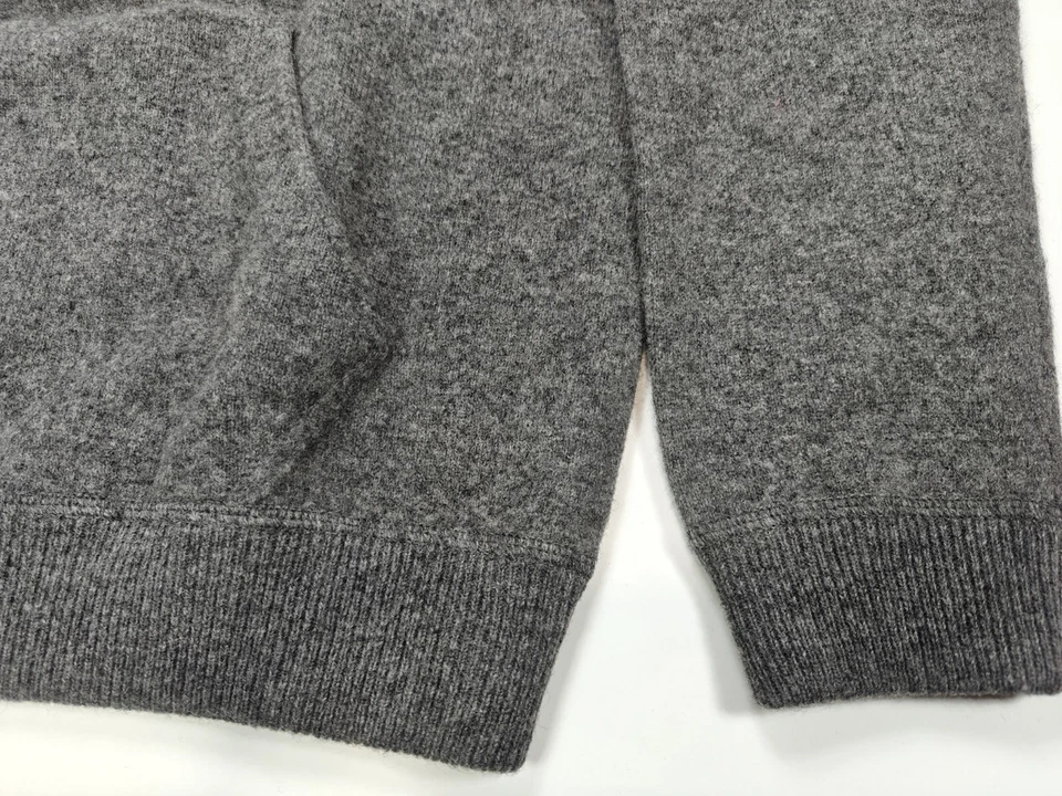 Polo Ralph Lauren 100% lã de cordeiro malha com capuz pulôver macio cinza tamanho G masculino - Imagem 3 de 4