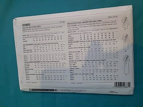 Simplicity Sewing Pattern S9885y5 Misses’ Knit Dress Three Lengths sizes8-16 - Picture 2 of 2