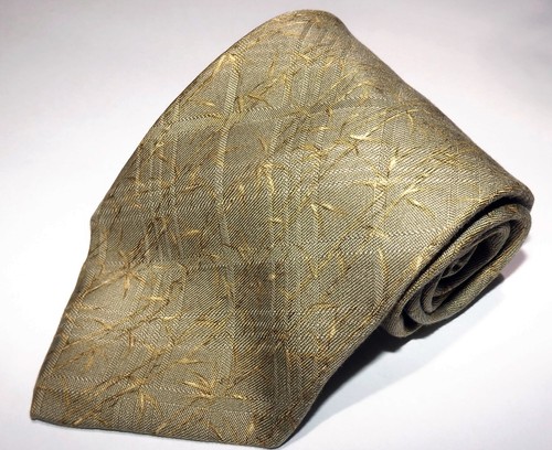 NWOT Men's Off Island by Tommy Bahama Beige Gold Floral All Silk Tie Made in USA