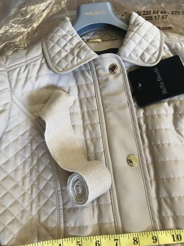 BELLA BiCCHi Sport Couture, Womans Jacket, SIZE 12, Puffy Bej Plaid Lining - Picture 9 of 12