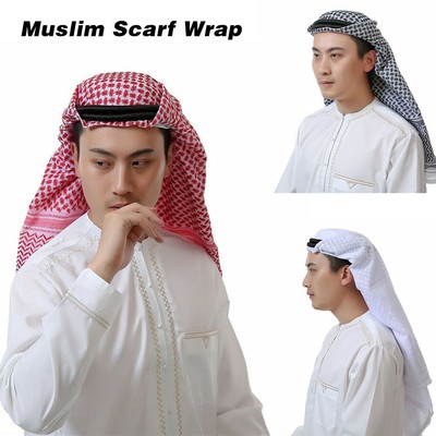 Men Muslim Scarf Wrap Arab Towel Head 