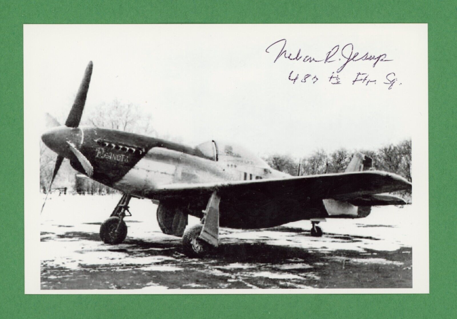 Nelson Jessup DECEASED WWII Fighter Pilot 352FG, 487FS Signed 4x6 Photo E25597