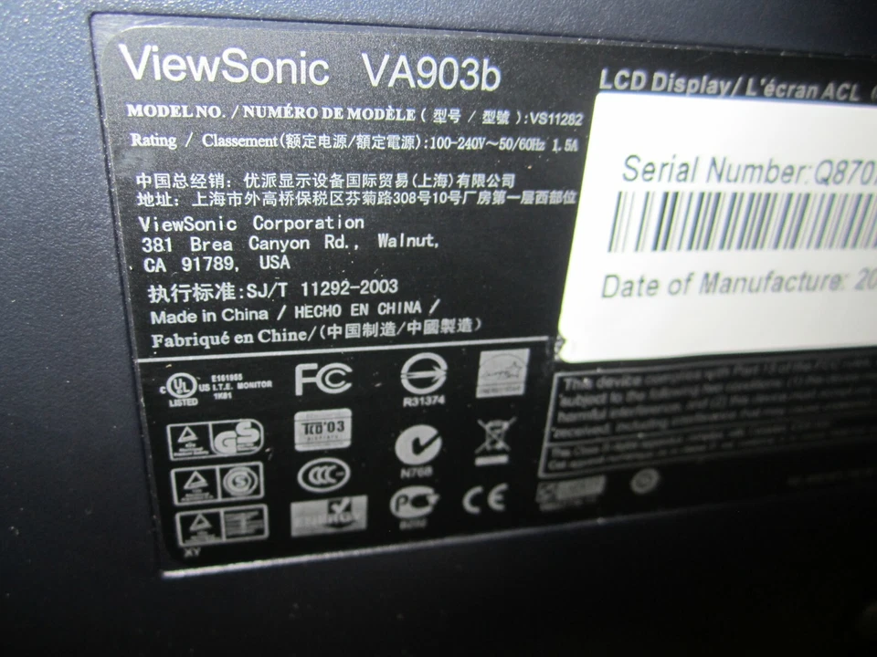 ViewSonic VA903B 19" LCD Monitor - Image 3 of 3