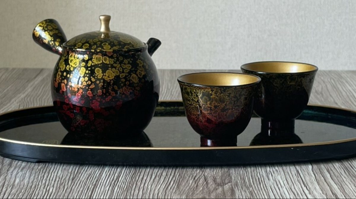 平安陶光造　極上蓋付茶器　共箱　タサチ　東さ6-1029☆2F 平安陶光造 極上蓋付茶器 共箱 タサチ 東さ6-1029☆2F