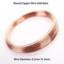 Bare Copper Wire Round Solid  0.2mm 0.3mm 0.4mm 0.5mm 0.6mm 0.7mm 1mm 2mm to 5mm