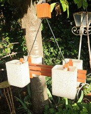 Lustre luminaire scandinave teck résine design vintage 60-70 suspension lampe