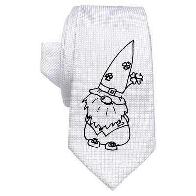 Weiße Krawatte/Krawatte ''Kobold Gonk'' mit Geschenkbox (AT00012631)