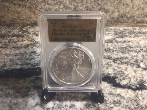 2016-W PCGS MS70 Silver Eagle 30th Anniversary First Day West Point 1 Of 2016
