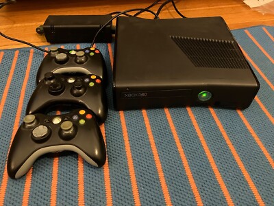 Microsoft Xbox 360S Black SLIM Video Game Console System Bundle Set Kit -Used
