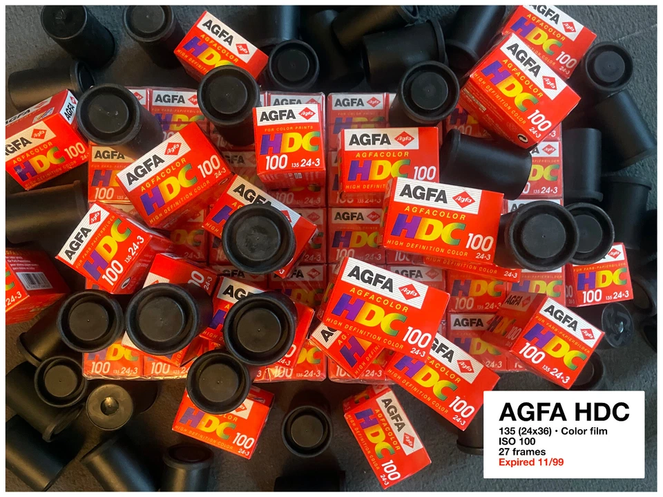 10x pellicules/rolls AGFA HDC Couleur, ISO 100, 27 poses, expirées (11/99) - Photo 1/3