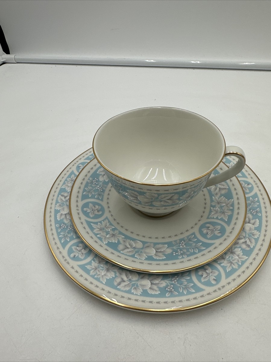 PCs Royal Doulton Hampton Court~Tea Cup Saucer Plate Set Blue