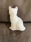 Vintage Glass Fenton Cat Figurine Signed and Hand-painted by C. Mackey