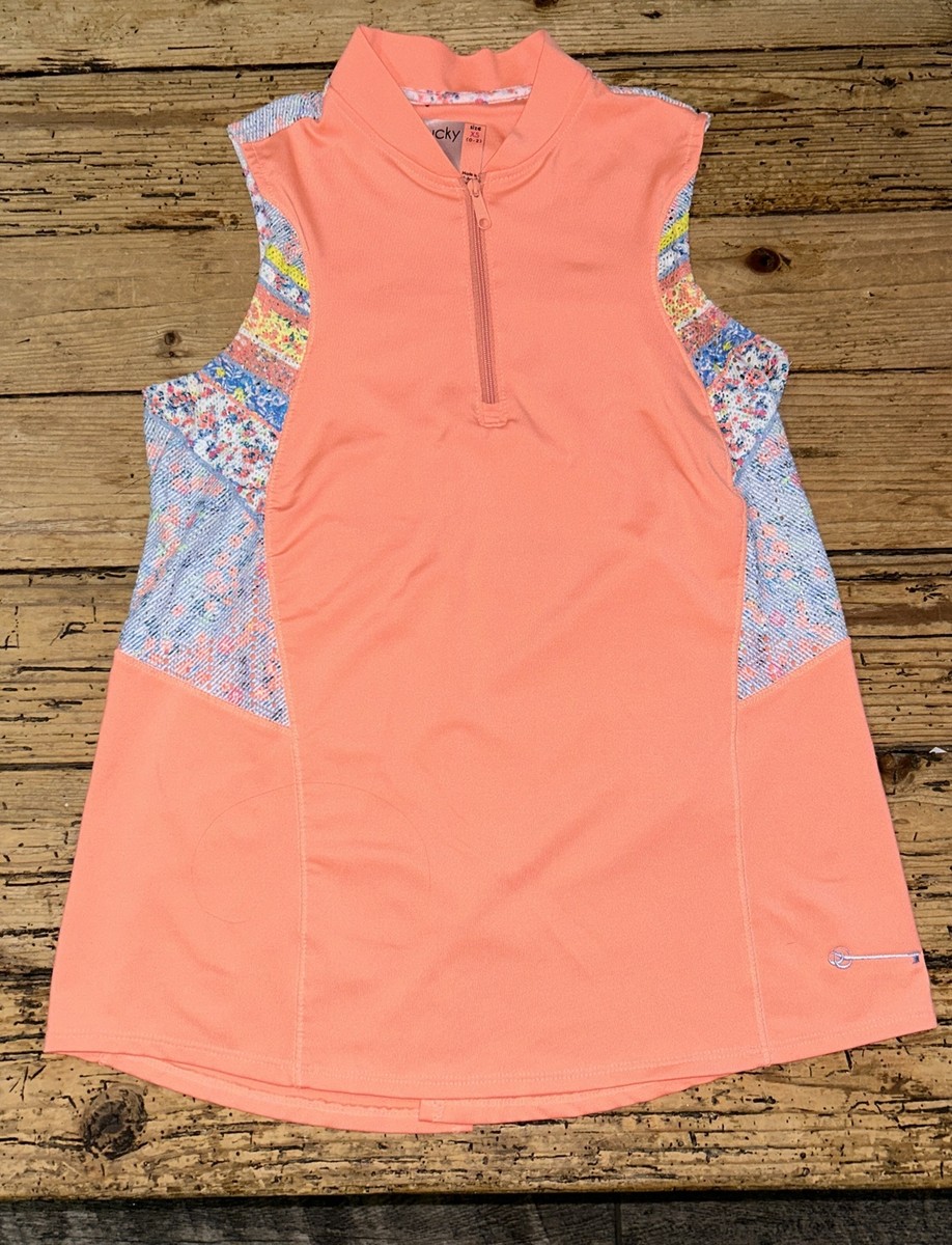ラッキー＊ Lucky In Love Woman's Size XS Peach Golf 1/4 Zip Sleeveless Top | eBay