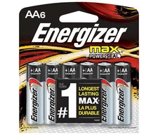 12 Energizer AA Max Alkaline Batteries 2027+Powerseal 1.5V Batteries On Card 2x6