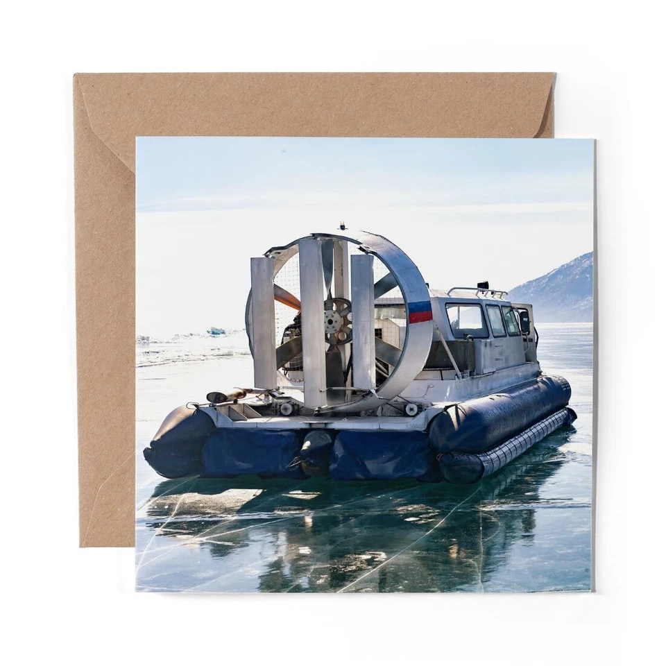 DV DESIGN 1 x Blank Greeting Card Hovercraft Vehicle #16703