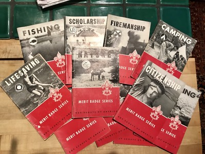VINTAGE BOY SCOUTS Merit Badge Series Book lot of 10