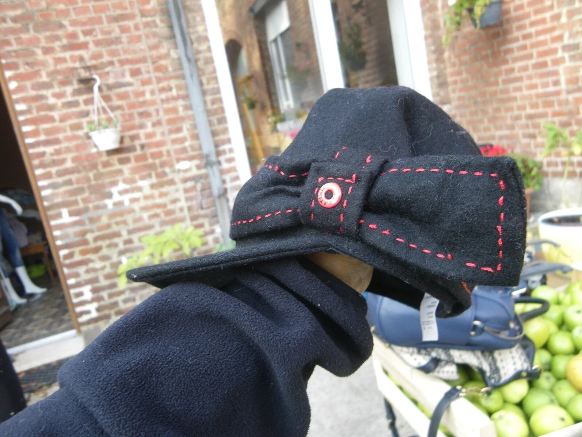 Bonnet Catimini Fille Avec Pompon Fourrure - Taille 54 (8-10 Ans) - Comme Neuf