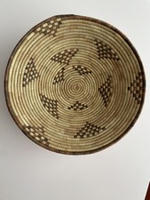 Large 14.5” Handmade Basket From New Zealand Brown Tan Woven Māori Indian Tribe