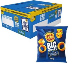 Hula Hoops Crisp Big Hoops Share Bags Full Case X 20 Sharp Salt & Vinegar