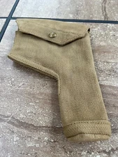 British England WWII Canvas Pistol Revolver Holster 1943 Khaki