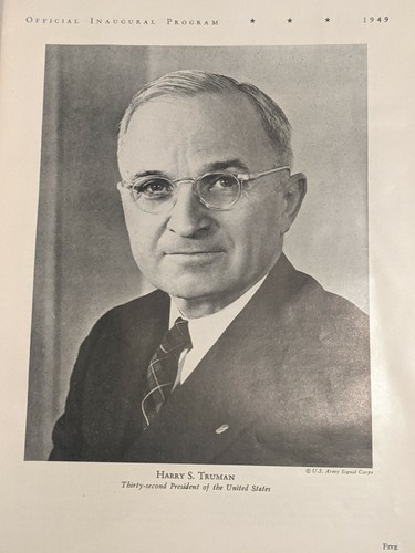 Harry S. Truman 1949 Inaugural Program - Picture 2 of 6