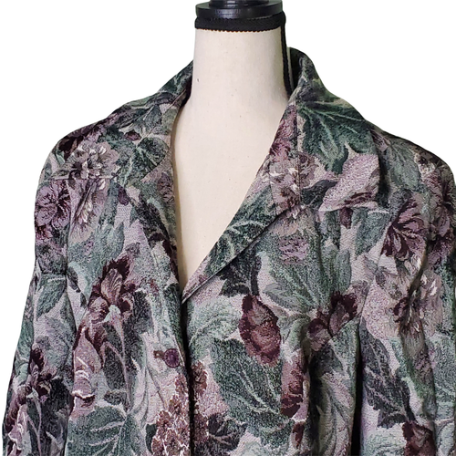 SAGHARBOR WOMAN'S FLOWERED PURPLE JACKET SZ 18 - Picture 3 of 6