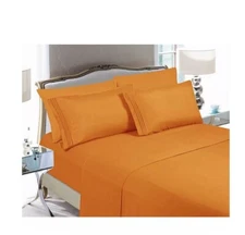 Elegant Comfort Luxury Soft Solid 4 Pc. Sheet Set-Full Orange T4103210