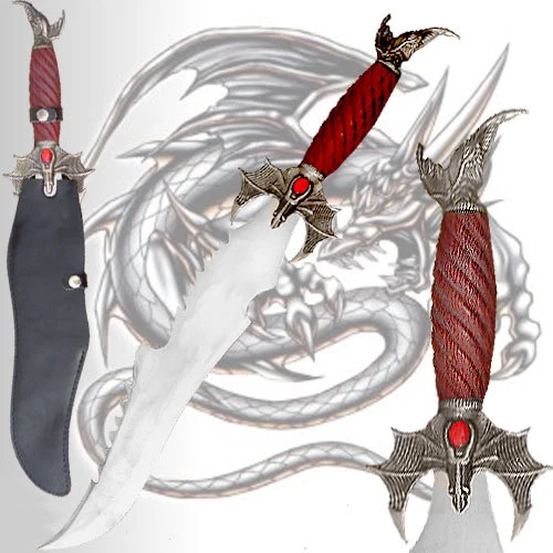 KNIFEKING Skyrim Dark Brotherhood Dagger Dragonborn Dovahkiin Flying Dragon 24in Steel