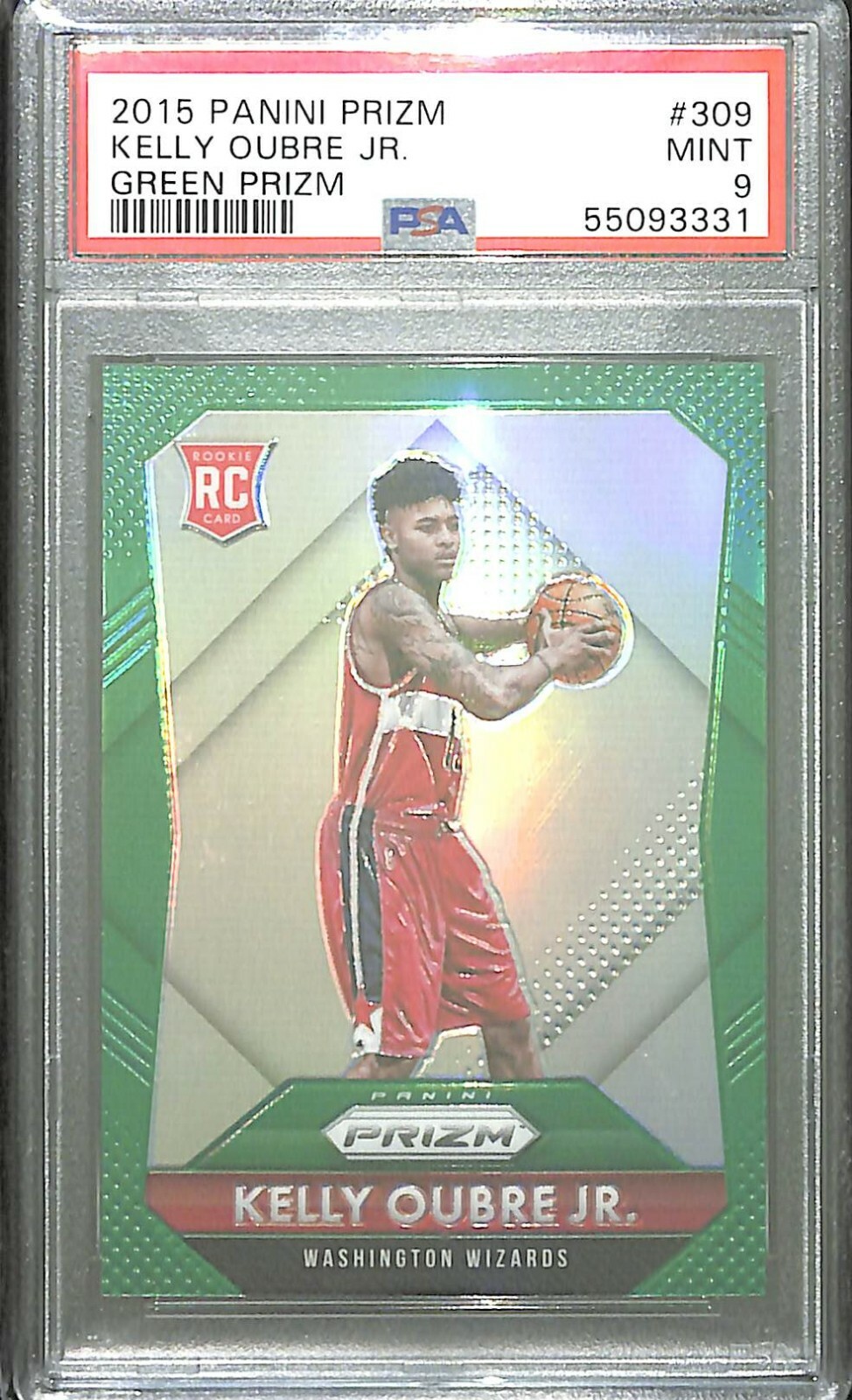 2015-16 Panini Prizm Green Prizm Rookie #309 Kelly Oubre PSA 9